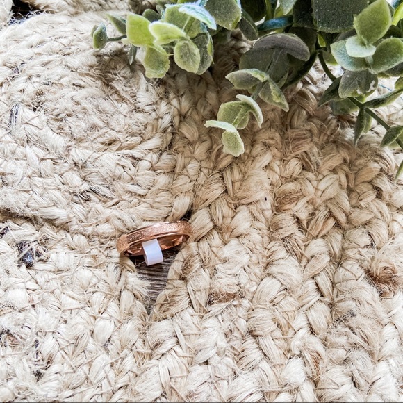 coffeetowinebtq Jewelry - Frosted Stainless Steel Rose Gold Ring